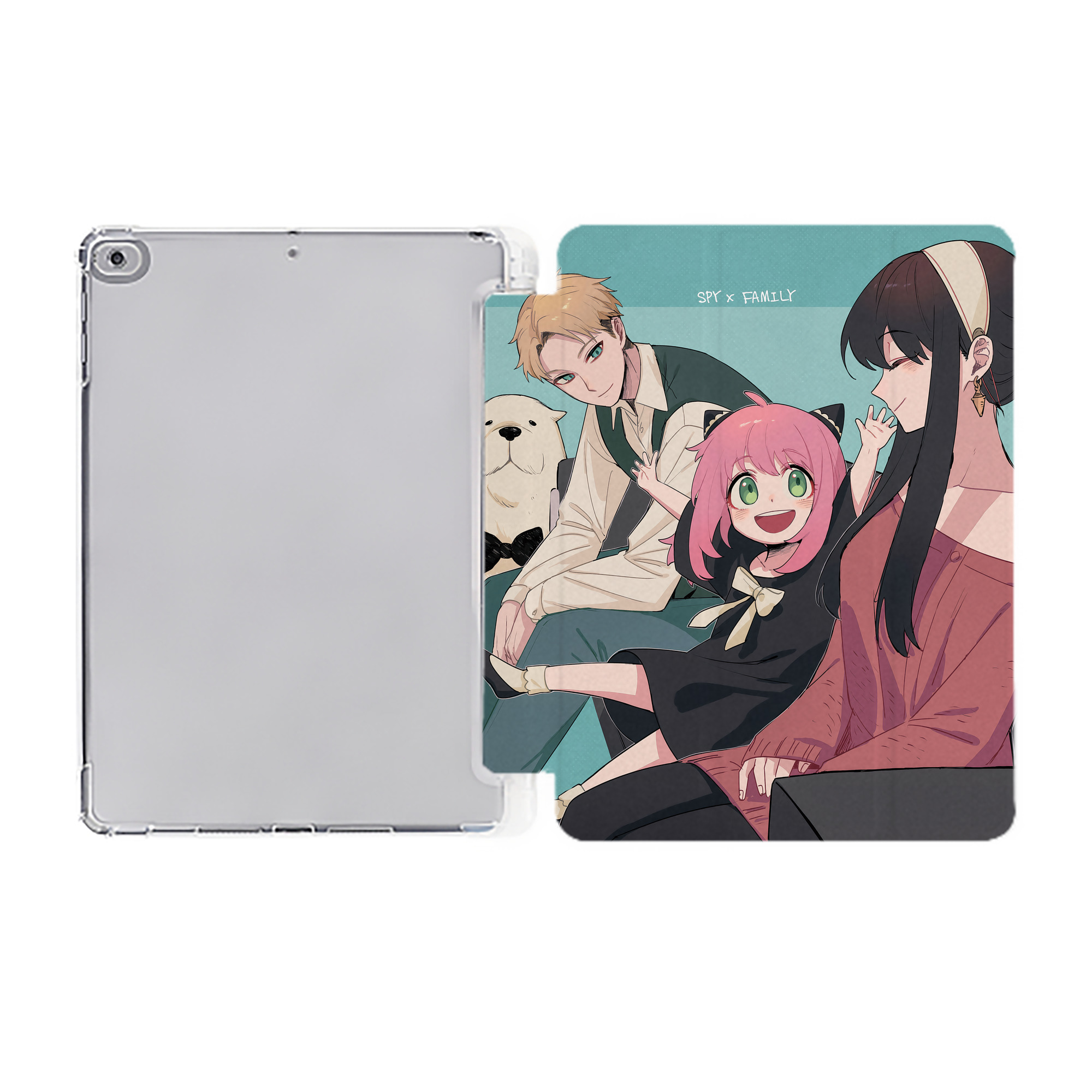 （画像用） SPY×FAMILY间谍家家酒 IPad ケース ペン収納付き 三つ折りスタンド PUレザー×シリコン 対応機種9.5/10.5/10.9インチ